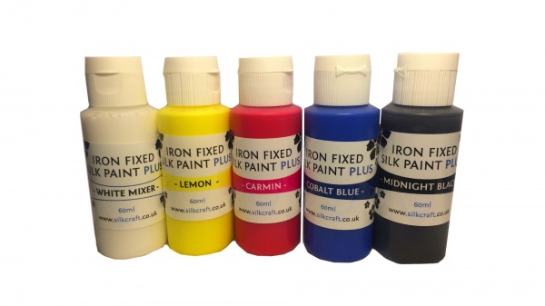 Silkcraft Plus Iron Fixed Silk paint 60ml x 5 pack